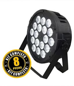Kit 8 Refletores Par Led 18 4IN1 Rgbw - Showtech