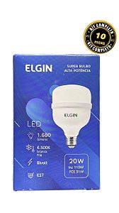 Kit 10 Lâmpadas Bulbo 20W 6500K - Elgin