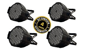 Kit 4 Refletores Par Led 54X3W Triled RGB - Br Lighting