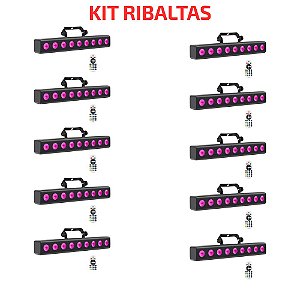 KIT 10 RIBALTA 9 LEDS RGBWA 5IN1