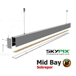 Luminária LED Sobrepor Mid Bay 32w 6000k Skypix