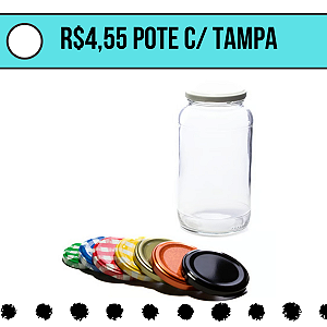 Pote AZ500 823 ml - Caixa de 12 Unidades c/ Tampas