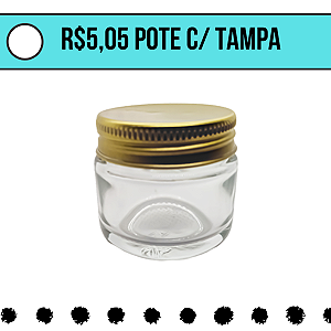 Pote Cosmético 33 ml - Caixa de 40 Unidades c/ Tampas