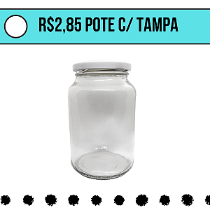 Pote Conserva 600 ml - Caixa de 15 Unidades c/ Tampas