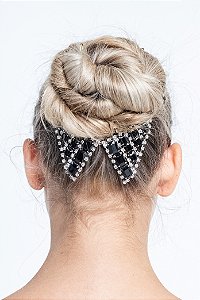 Arranjo de Coque | Strass com preto dividido
