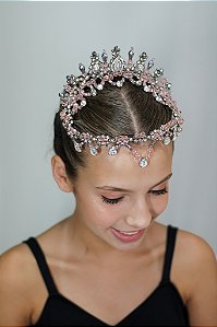 Coroa Contrária prata com rosa