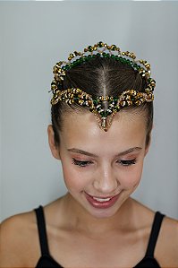 Coroa contrária baixa cristal Esmeralda
