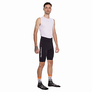 Bermuda Ciclismo Masculina Light Marcio May Preta/Logo Branca Tam. GG