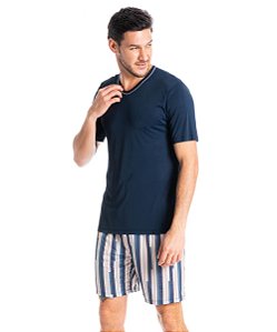 Pijama Masculino Curto Daniela Tombini 4896 - Azul