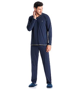 Pijama Masculino Longo em Algodão Daniela Tombini 9590 - Azul