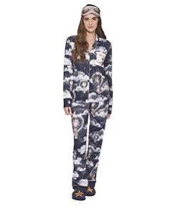 Pijama Feminino Longo Aberto Lua Lua 111979 - Azul