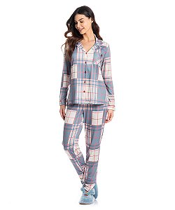 Pijama Feminino Abotoado Longo Daniela Tombini 2272