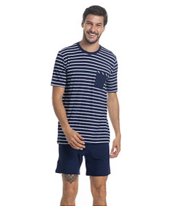 Pijama Masculino Curto Daniela Tombini 2978 - Azul