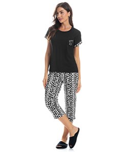 Pijama Feminino Pescador Daniela Tombini 7268 - Preto