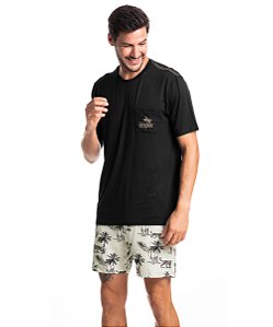 Pijama Curto Masculino Daniela Tombini 5958 - Preto