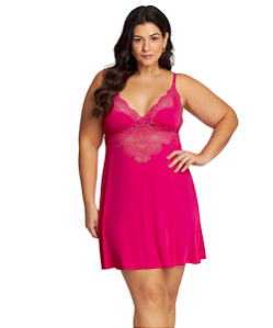 Camisola de Microfibra e Renda Recco 16020 - Pink