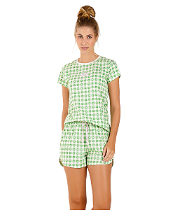 Pijama Feminino Curto Cor com Amor 13701 - Verde