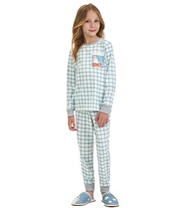 Pijama Infantil Longo Cor com Amor 2050008 - Azul