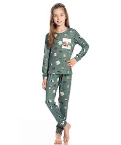 Pijama Longo Infantil Daniela Tombini 8944 - Verde