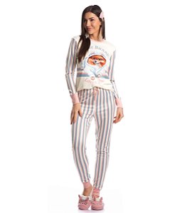 Pijama Feminino Longo Daniela Tombini 1584 - Off White