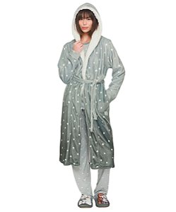 Robe Feminino Longo em Fleece Lua Lua 100720281 - Verde