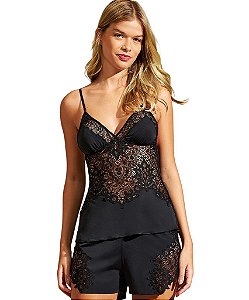 Babydoll de Microfibra com Renda Recco 16823