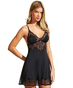Camisola de Microfibra com Renda Recco 16861
