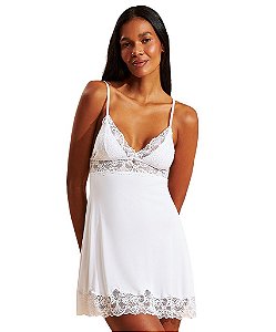 Camisola de Microfibra com Renda Recco 17149