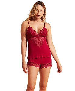 Babydoll de Microfibra com Renda Recco 17236