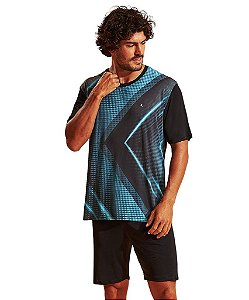 Pijama Masculino Curto em Microfibra Recco 17517
