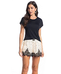 Pijama Feminino Curto Com Renda Daniela Tombini 4818
