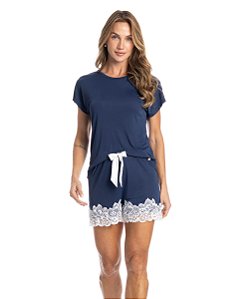 Pijama Feminino Curto com Renda Daniela Tombini 9648