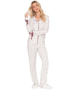 Pijama Feminino Longo Abotoado Lua Lua 100.1125.85