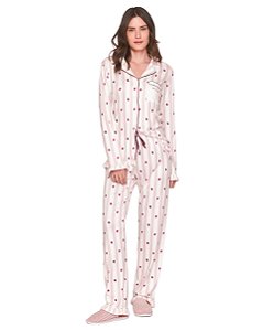 Pijama Feminino Longo Abotoado Lua Lua 110110585