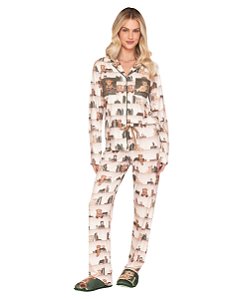 Pijama Feminino Longo Abotoado Lua Lua 108110585