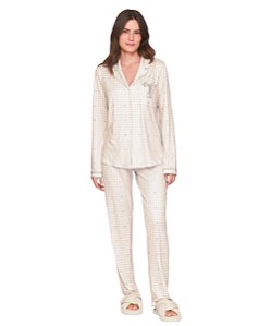 Pijama Feminino Longo Abotoado Lua Lua 117110585