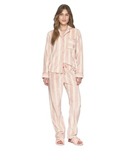 Pijama Feminino Longo Abotoado Fleece Lua Lua 102.1122.85