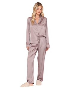 Pijama Feminino Longo Abotoado em Satinê Lua Lua 011.1105.85