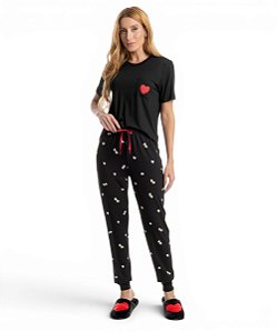 Pijama Feminino Longo Manga Curta Daniela Tombini 5588F