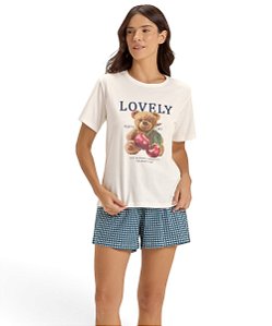 Pijama Feminino Manga Cor com Amor 2011450