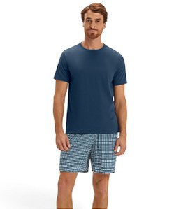 Pijama Masculino Manga Curta Cor com Amor 2030239