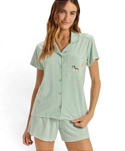 Pijama Feminino Curto com Abertura Cor com Amor 2011555