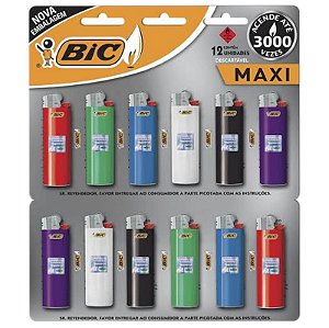 Isqueiro Bic Color Grande - Display 12 un