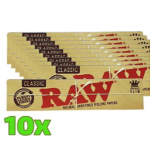 Kit Seda Raw Classic Slim King Size - 10 Unidades