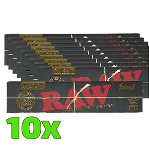 Kit Seda Raw Classic Black Slim King Size - 10 unidades