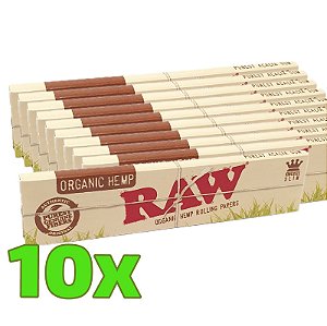 Kit Seda Raw Organic Hemp Slim King Size - 10 unidades
