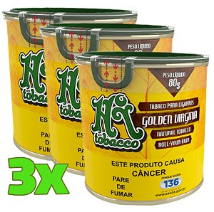 Kit Tabaco Hi Tobacco Golden Virginia Lata 80g - 3 Unidades