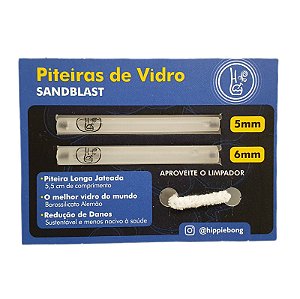 Piteira de Vidro Hippie Bong Sandblast 5mm e 6mm - Unidade