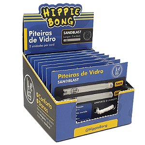 Piteira de Vidro Hippie Bong Sandblast 5mm e 6mm - Display 7 un