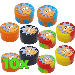 Kit Container Silicone Rick And Morty 5ml - 10 unidades